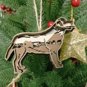 Trang trí tạo tác bằng gỗ 3D con chó con